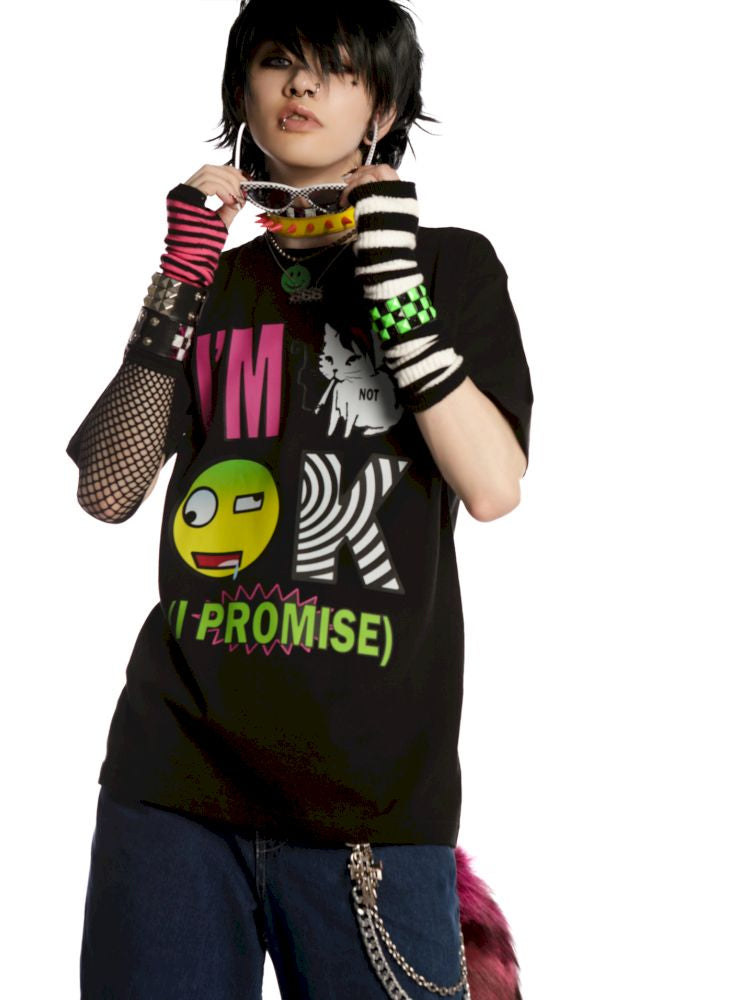 EMO hardcore skateboarding punk loose T-shirt【s0000013599】