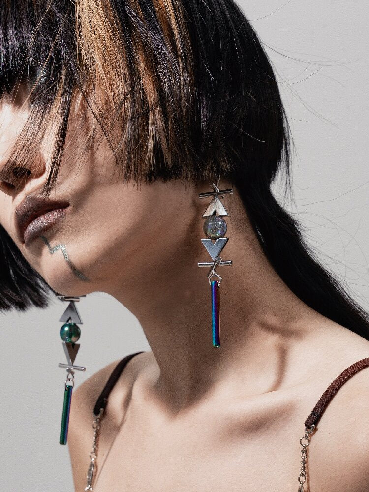 Futuristic Punk Heavy Earrings【s0000018820】
