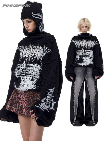 Structure Patchwork Hooded Sweater【s0000015120】