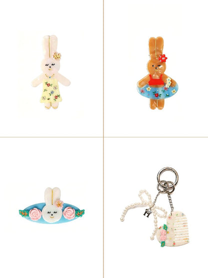Summer Flower Bunny Hair Clip Comb【s0000017938】
