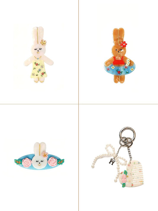 Summer Flower Bunny Hair Clip Comb【s0000017938】