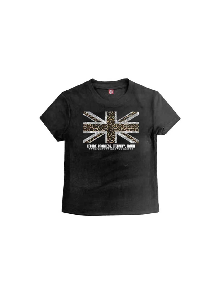 Leopard Print Flag Crew T-Shirt【s0000018215】