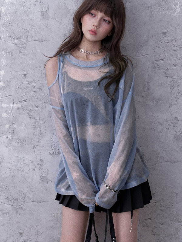 Mesh Cover-Up Summer T-Shirt【s0000017868】