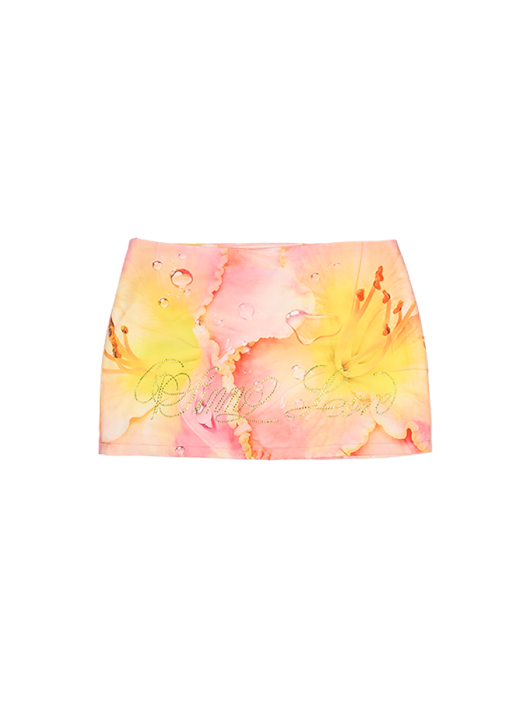 Floral full print bustier skirt【s0000012396】