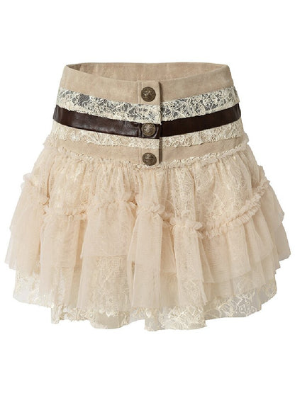 Vintage Layered Mesh Puffy Skirt【s0000019151】