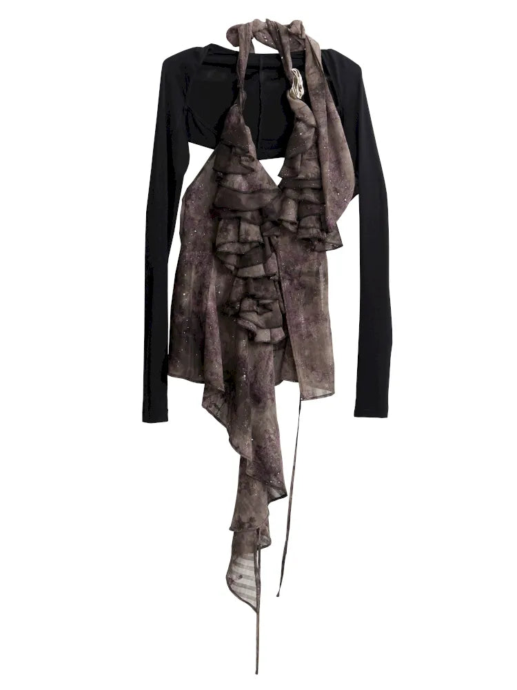 Metal Decorative Buckle Irregular Halterneck Vest【s0000014039】