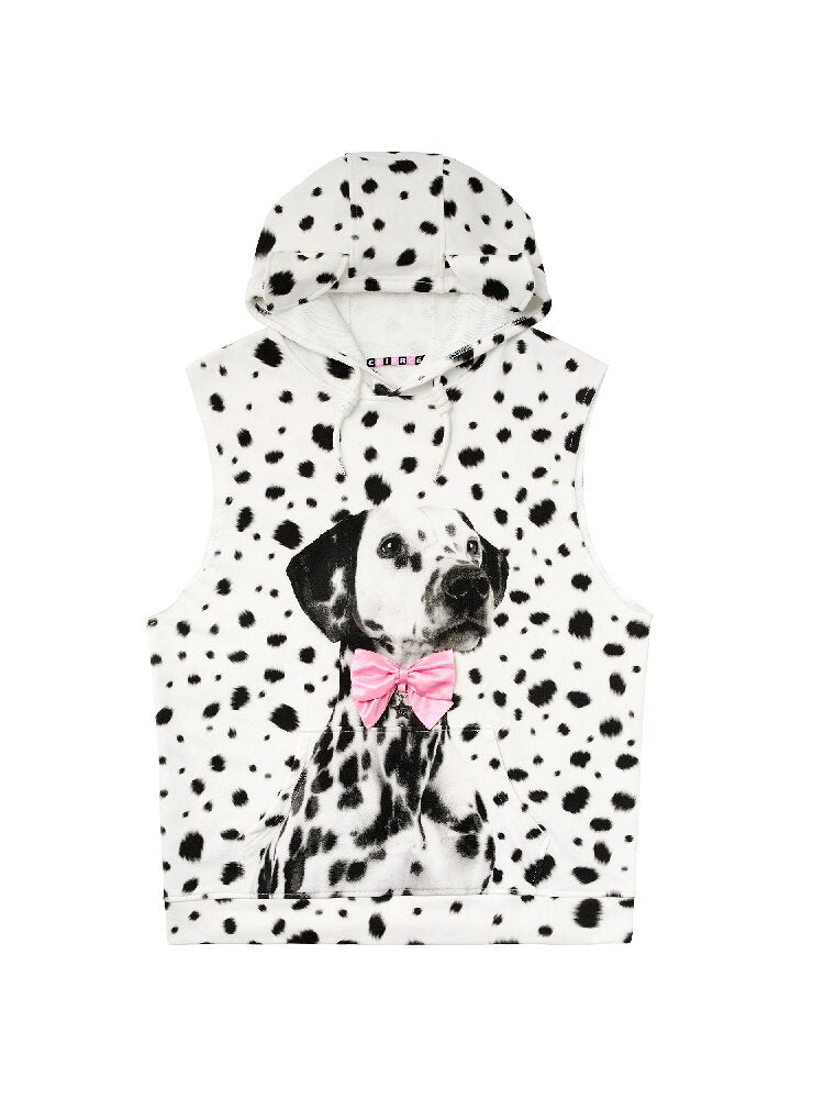 Dalmatian Print Sweatshirt Vest【s0000017293】