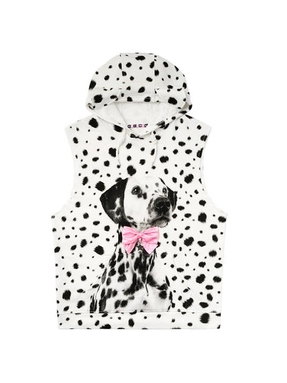 Dalmatian Print Sweatshirt Vest【s0000017293】