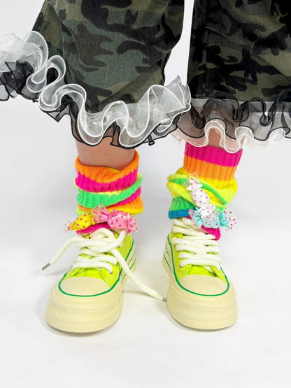 Rainbow striped leggings socks【s0000013298】