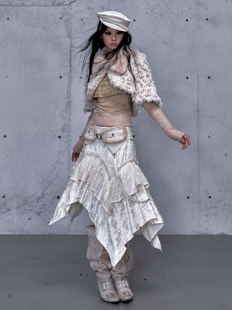 Vintage Lace Irregular Velvet Skirt【s0000014930】