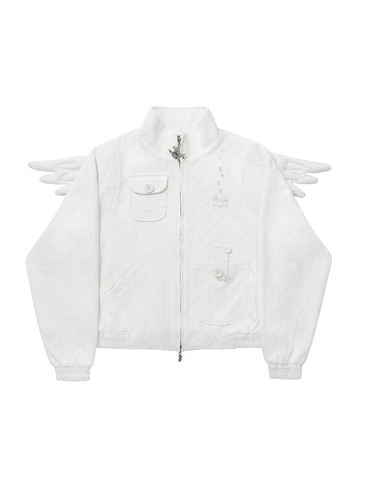 Knit Patchwork Rhinestone Jacket【s0000019148】