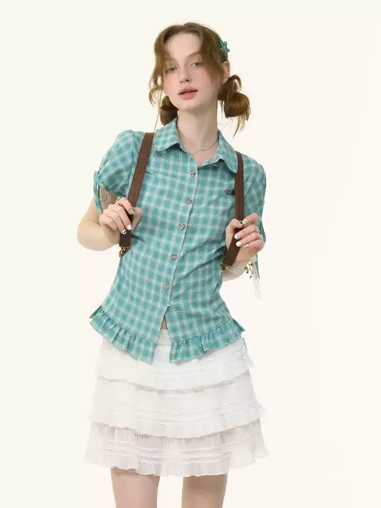 Plaid Short Sleeve Shirt【s0000012265】