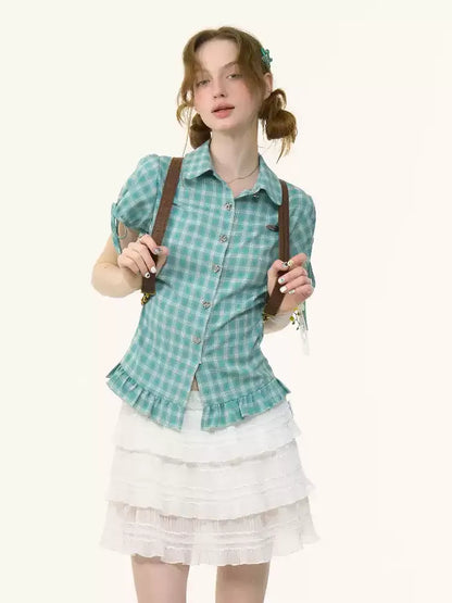 Plaid Short Sleeve Shirt【s0000012265】