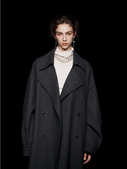 Patterned Herringbone Tweed Long Coat【s0000005466】