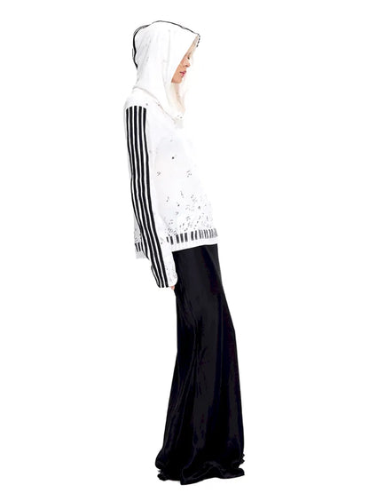 Piano Note Print Pullover Long-Sleeve Sweatshirt【s0000014100】