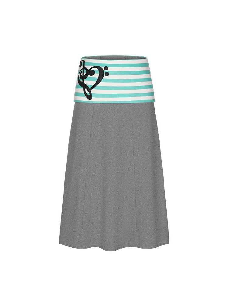 Color Blocking Striped Midi Skirt【s0000016383】