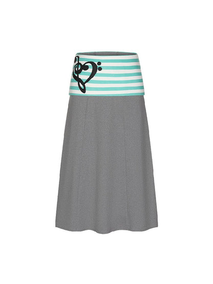Color Blocking Striped Midi Skirt【s0000016383】