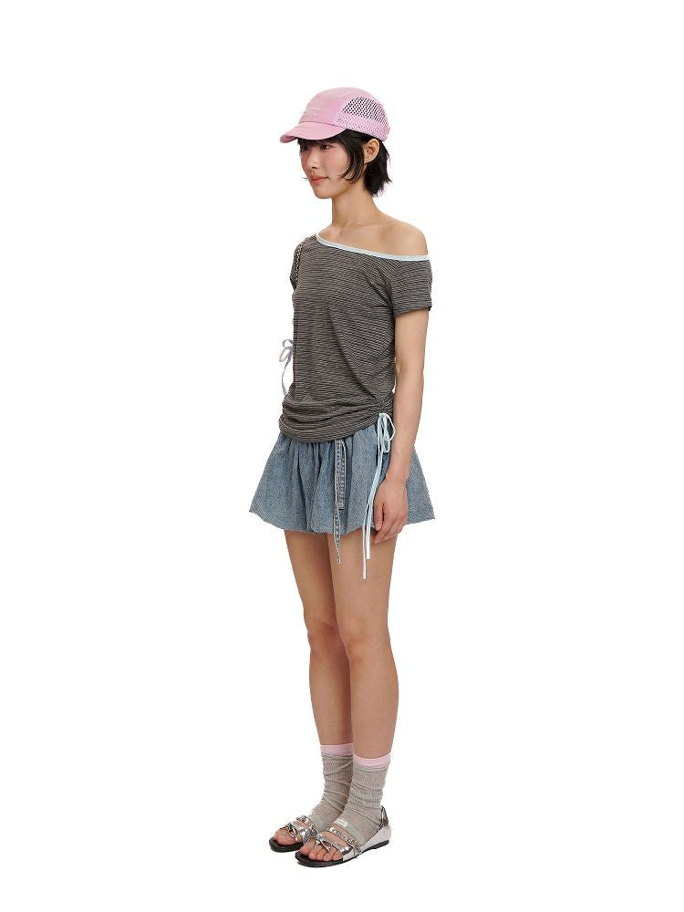 Drawstring Short Sleeve T-Shirt【s0000012496】