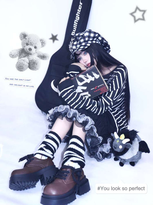 Oreo Stacked Knitted Sock Covers【s0000014621】