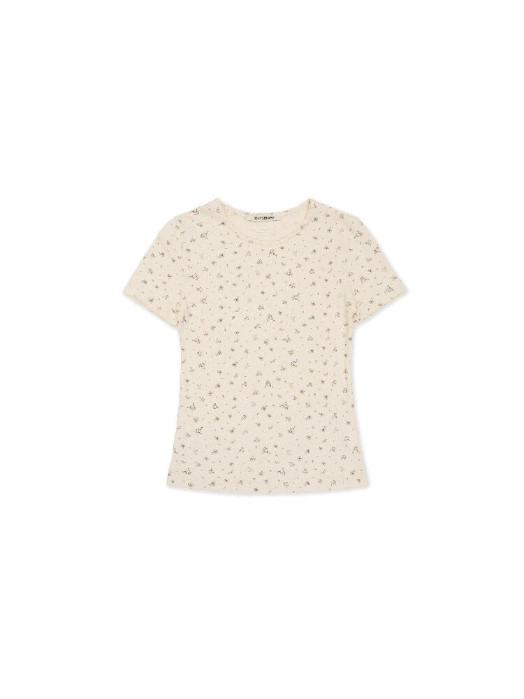 Hand Painted Floral Crew T-Shirt【s0000017919】