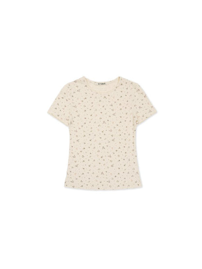 Hand Painted Floral Crew T-Shirt【s0000017919】