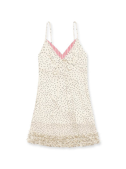 Paneled Polka Dot Lace Slip Dress【s0000016410】