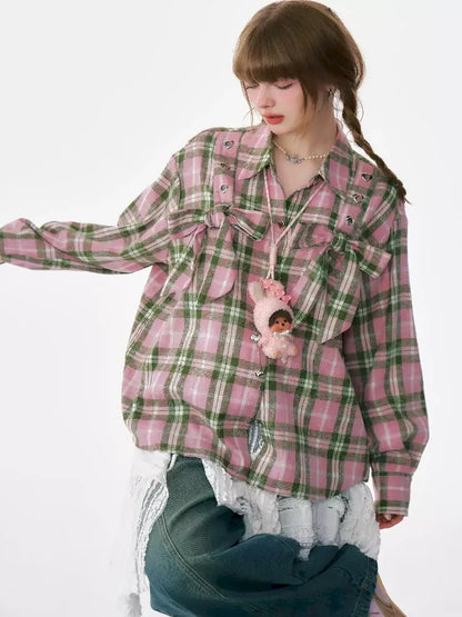 Loose Plaid Shirt Jacket【s0000012218】