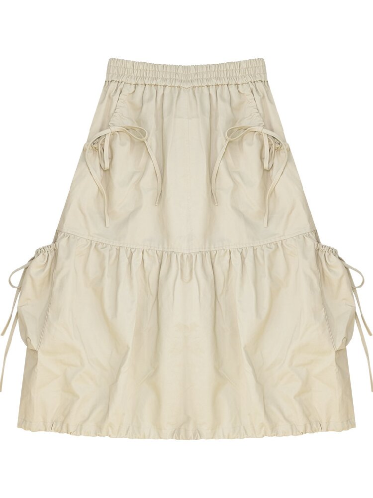 Pocket Drawstring Midi Skirt【s0000017888】