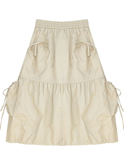 Pocket Drawstring Midi Skirt【s0000017888】