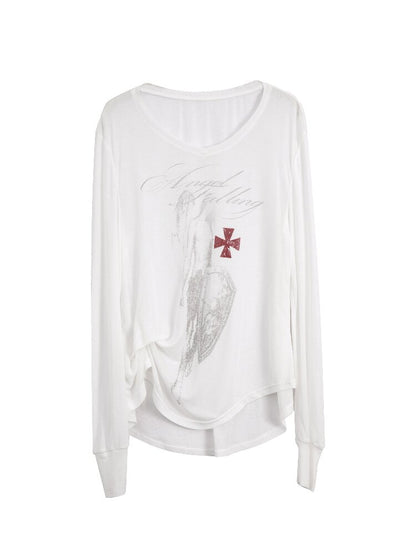 Knight Print Irregular T-Shirt【s0000016574】