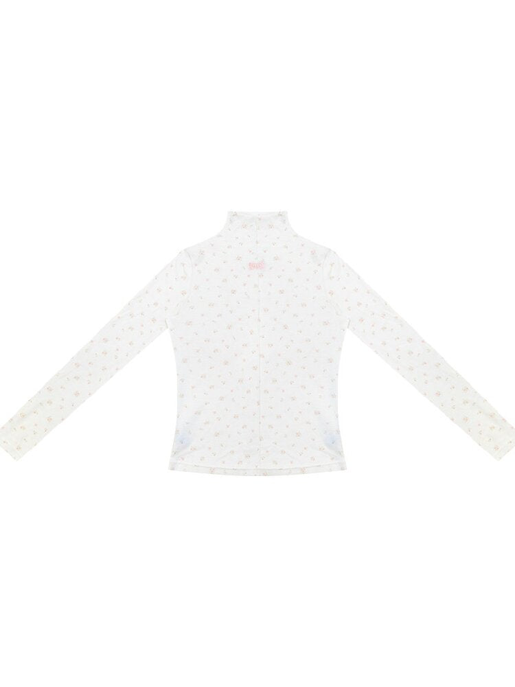 Floral Turtleneck Slim Base Shirt【s0000017876】