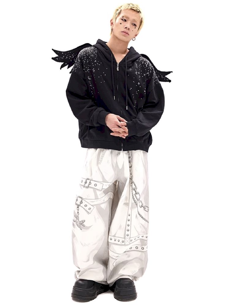 Hand-painted Printed Jeans【s0000011800】