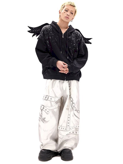 Hand-painted Printed Jeans【s0000011800】