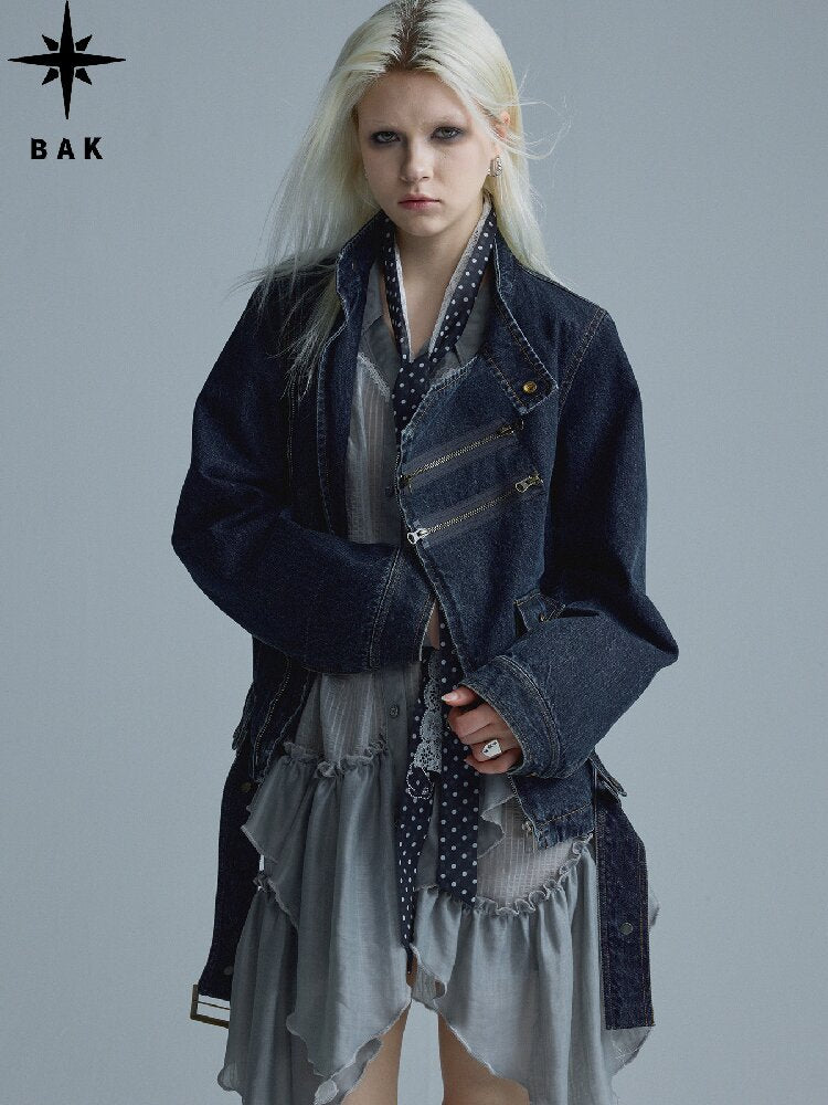 Distressed Texture Denim Jacket Top【s0000018545】
