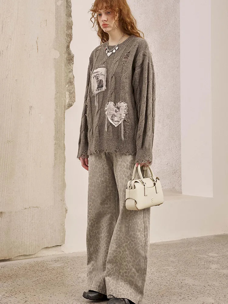 Long Sleeve Oversized Cable-Knit Pullover Sweater【s0000014051】