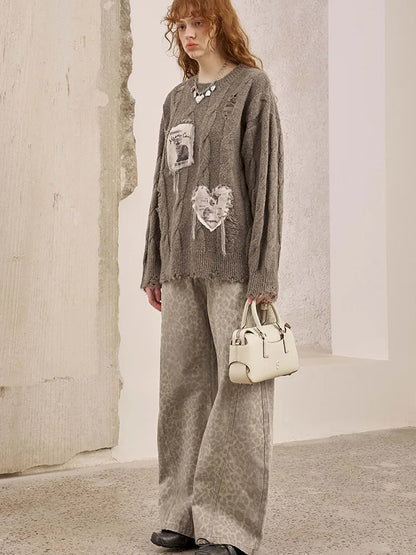 Long Sleeve Oversized Cable-Knit Pullover Sweater【s0000014051】