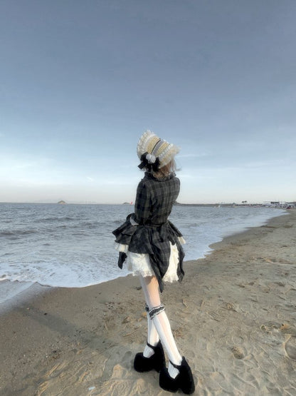 레이스 ji 슬리브 도베 테일 불규칙한 셔츠 [S0000011340]