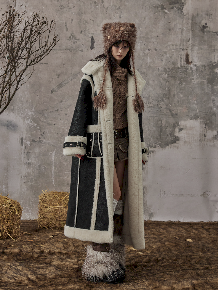 LONG LAMB WOOL FUR COAT [S0000010976]