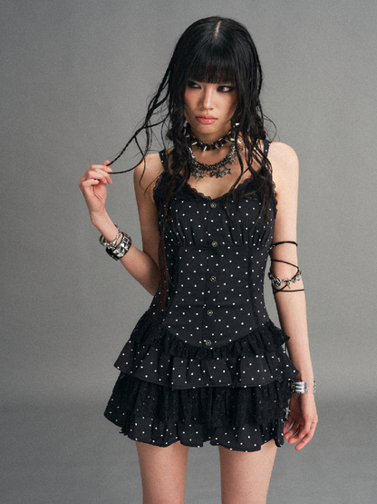 Vintage Lace Polka Dot Cake Dress【s0000017530】