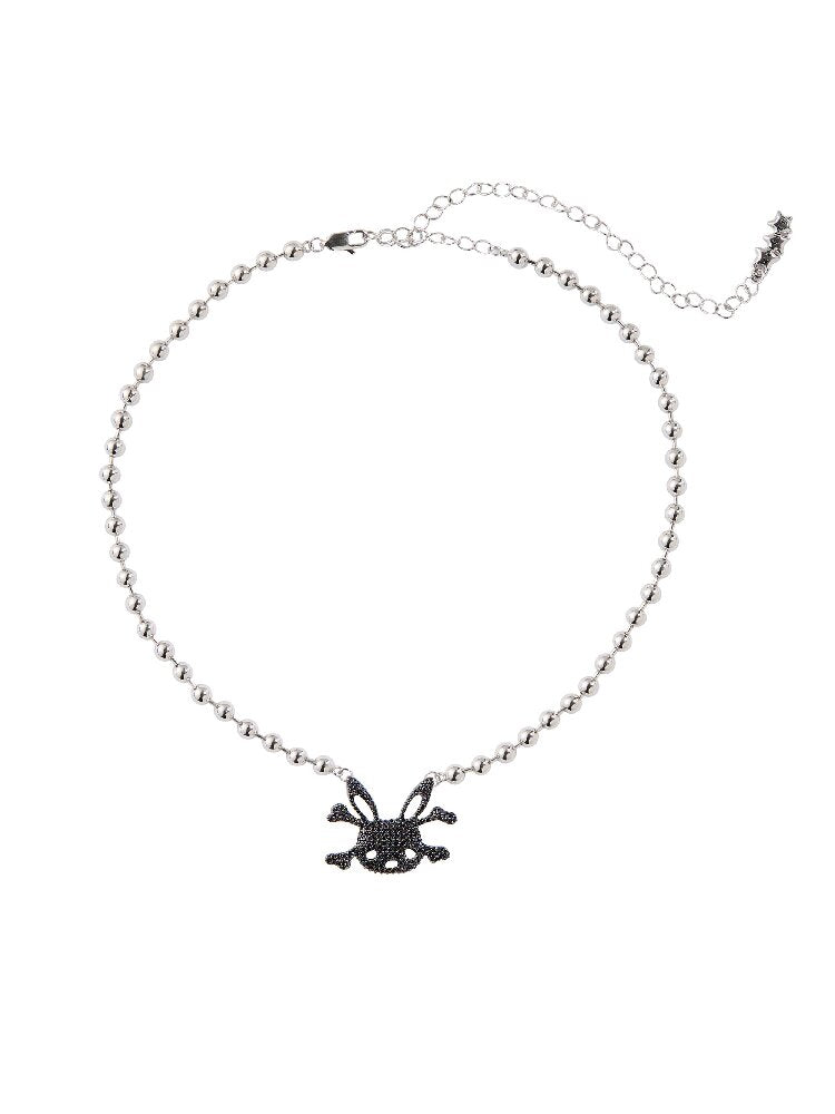 Full Diamond Bunny Skull Necklace【s0000016045】