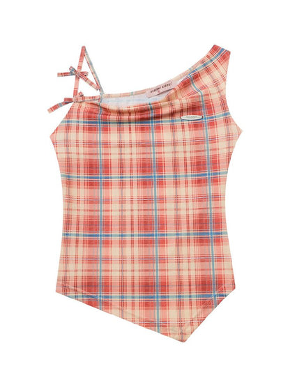Summer Plaid Bow Vest Camisole【s0000017151】