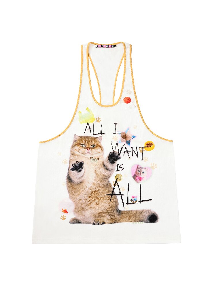 Cat Print Vest I Want Everything【s0000017296】