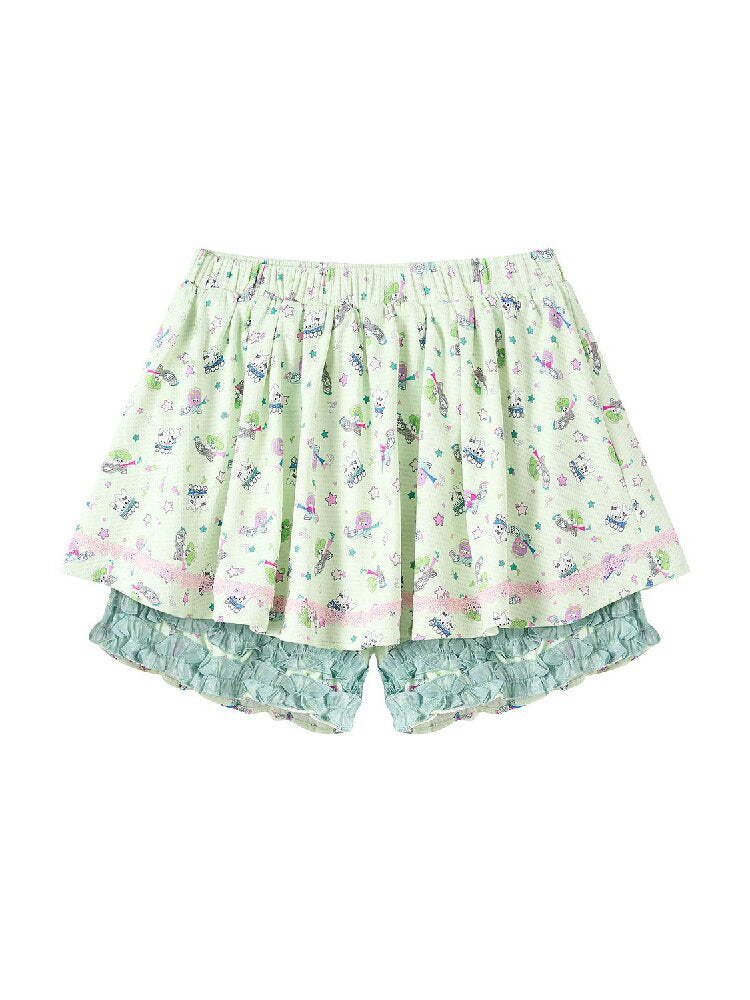 Angel Print Fluffy Skirt Pants【s0000017698】