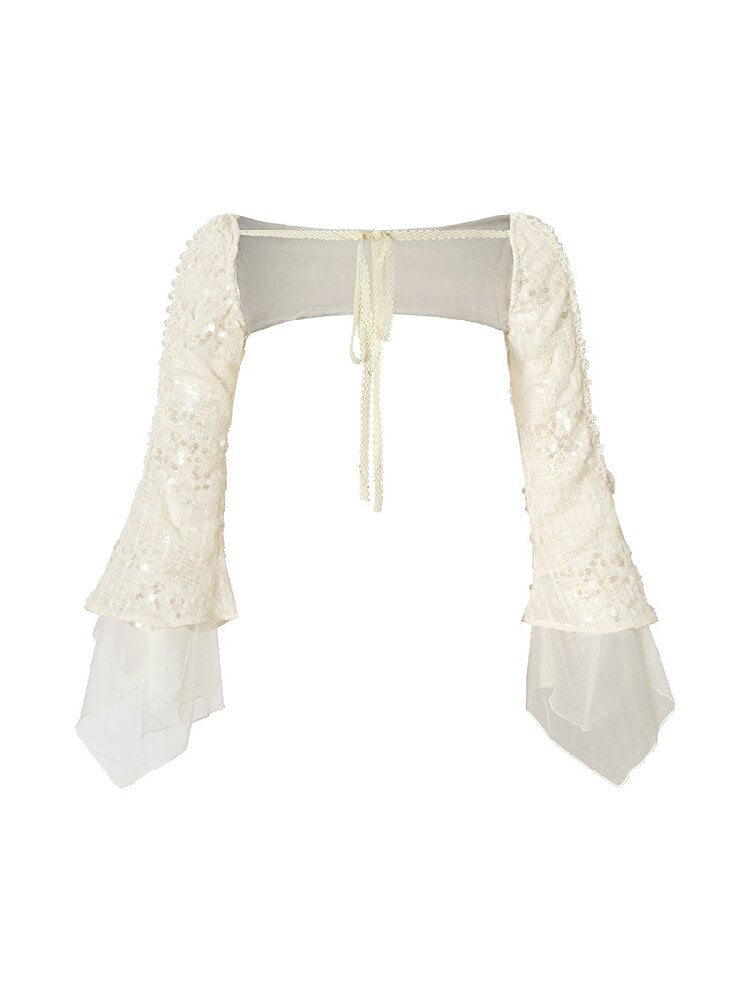 Pearl Chain Sequin Chiffon Cover Up【s0000016991】
