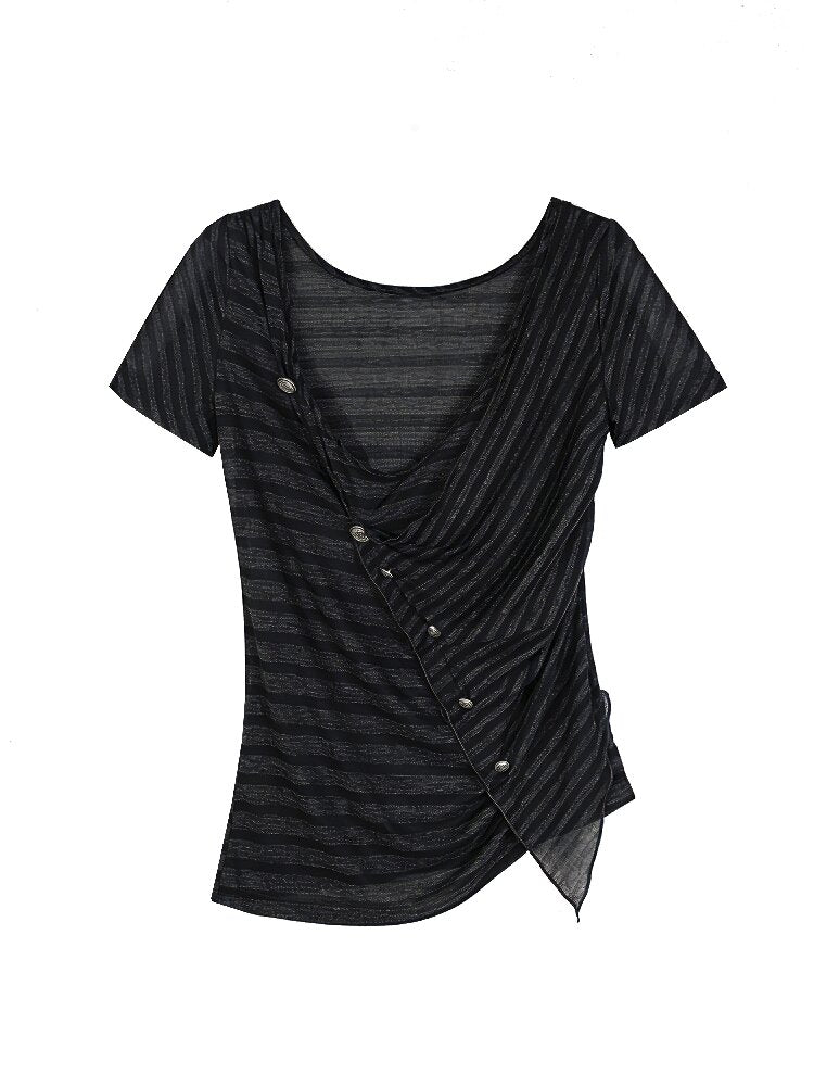Vintage Punk Irregular Knit T-shirt【s0000016880】