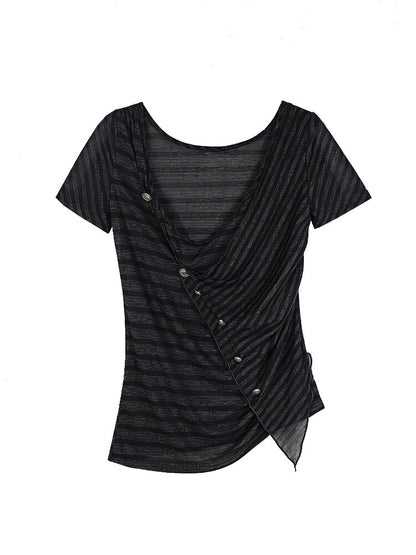 Vintage Punk Irregular Knit T-shirt【s0000016880】