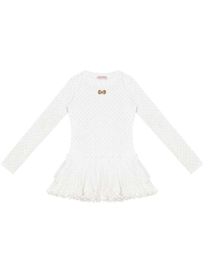 Lace Pleated Polka Dot Top【s0000015429】