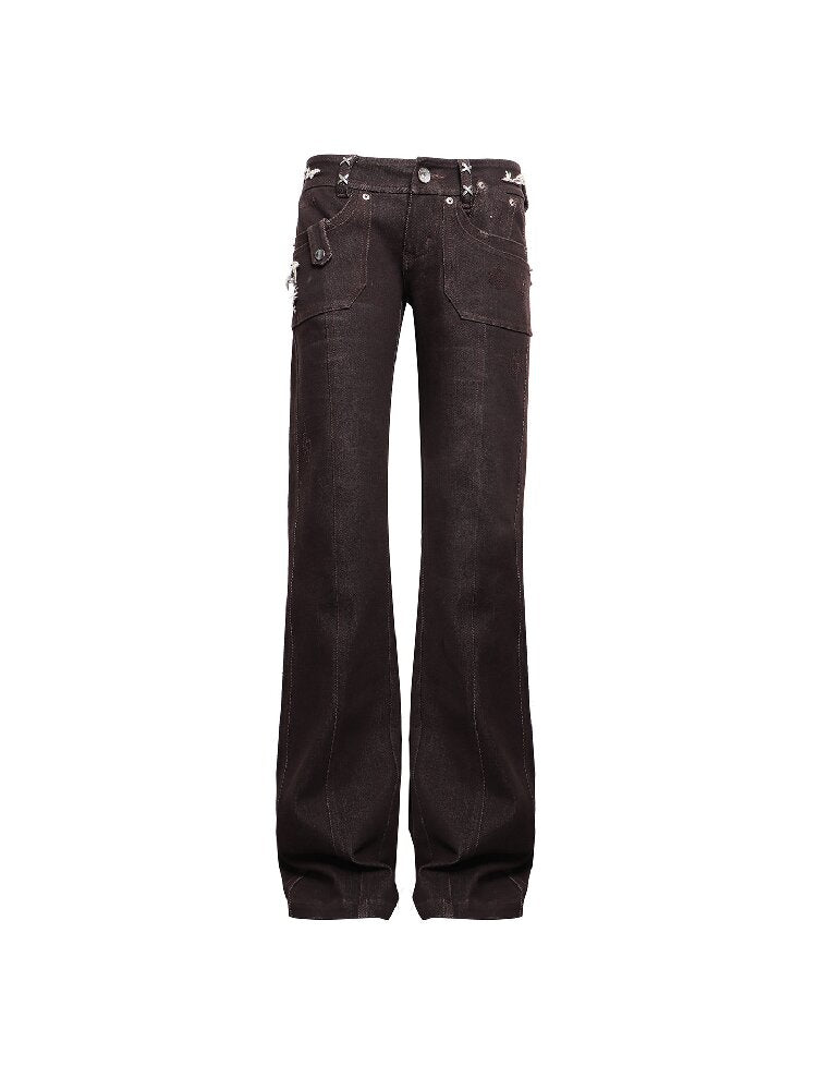 Distressed Embroidered Denim Pants【s0000016671】