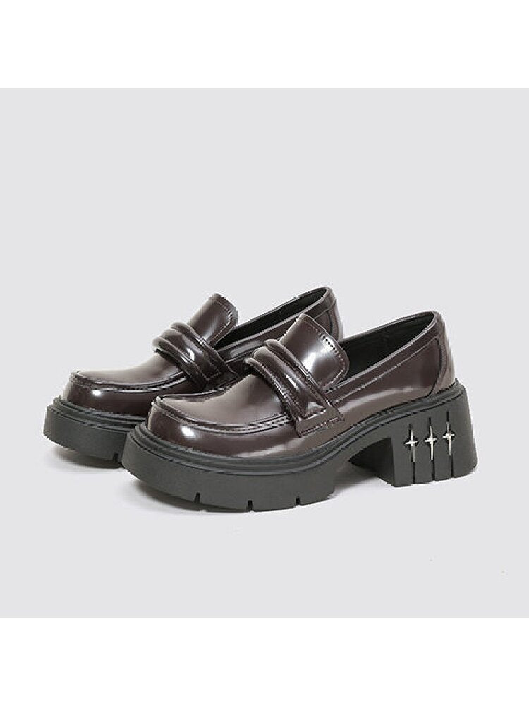 Thick Soled Casual Heel Loafers【s0000015718】