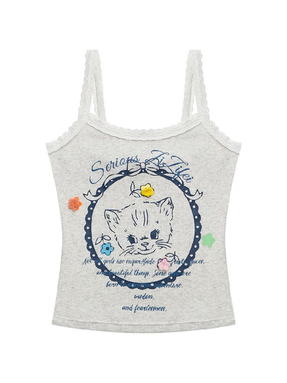 Cat Printed Outer Top【s0000012248】